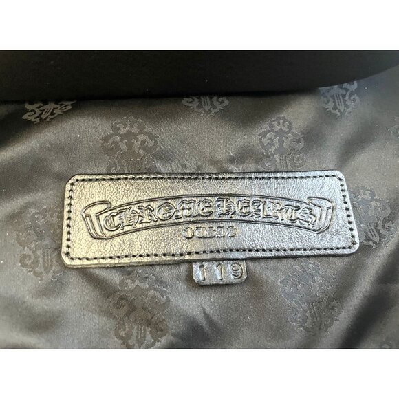 Chrome Hearts Rare Black Leather Handbag With Dual Zipper Closure & Silver Accen - Picture 5 of 14
